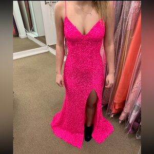 Sherri Hill Vibrant Pink Prom Dress